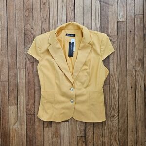 Yellow Short Sleeve Blazer